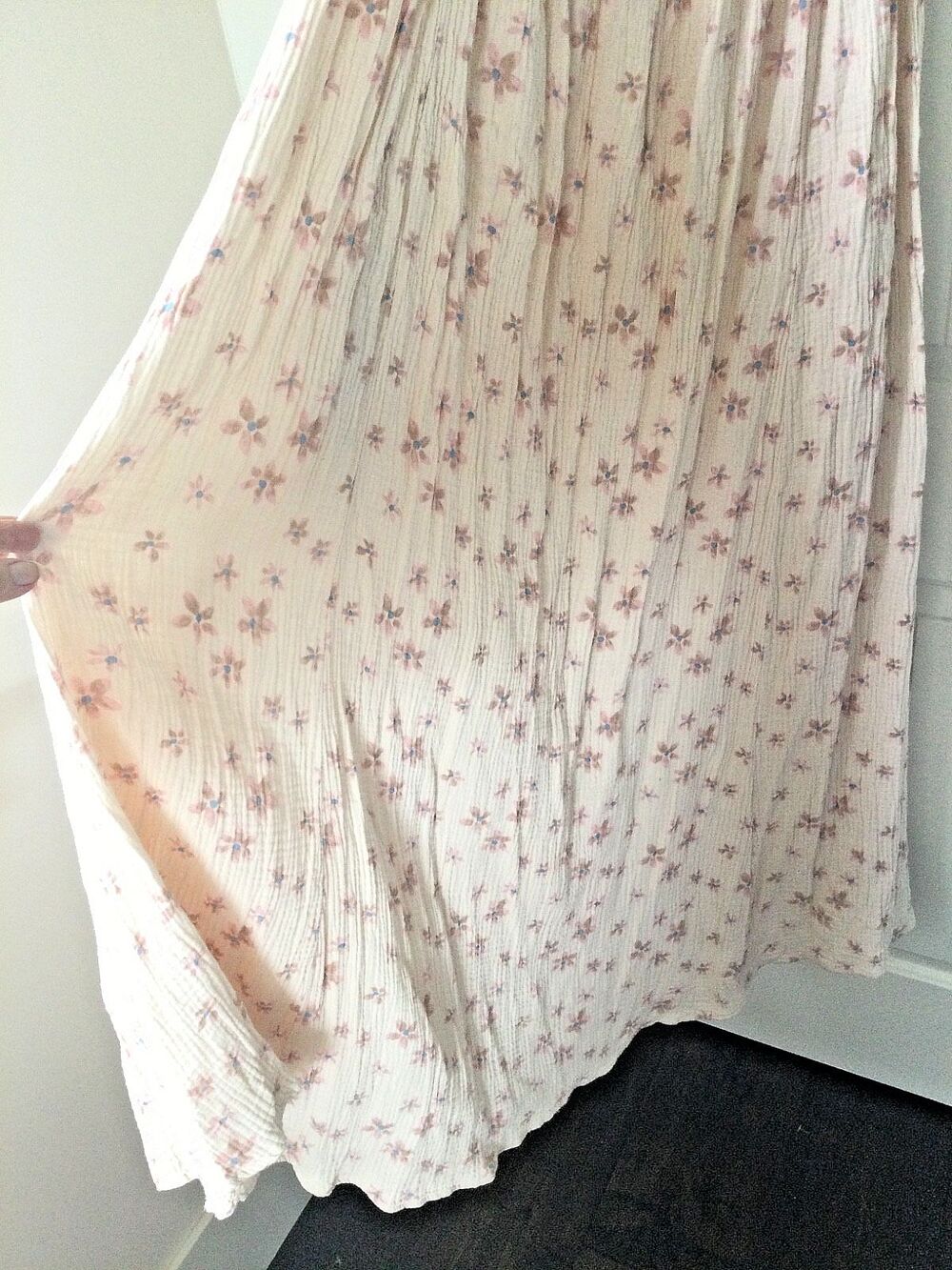 Oli & Hali Size Large Pale Pink Gauze Midi Dress POCKETS Womens Boho Festival - Picture 6 of 11